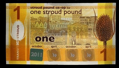 The Stroud One pound note 2011. Issued as a banknote in Stroud, Gloucestershire (UK)