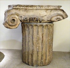 Top drum (capitol) of a column from the Mausoleum at Halicarnassus About 350 BC.