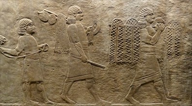 Relief showing hunting. Assyrian, about 645-635 BC From Nineveh, Iraq