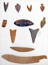 Flint tools, including arrowheads, lance heads and knives