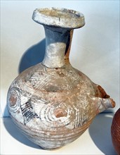 Painted beer jar with built-in strainer, Philistine