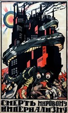 Russian, Soviet, Communist propaganda poster 1919 .
