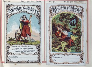 'Reward cards' or certificates, for children who achieved distinction in schools