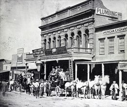 Stage Coaches at Wells, Fargo & Co.'s Express Office, C Street, Virginia City