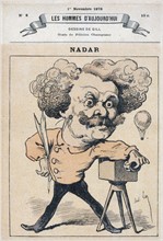 French caricature of photographer and balloonist Nadar