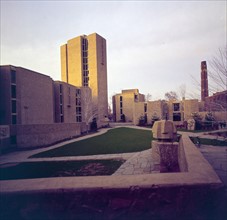 Yale University, Samuel F.B. Morse and Ezra Stiles Colleges, New Haven, Connecticut, designed by architect Eero Saarinen