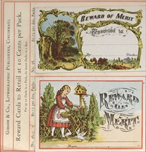 Reward cards' or certificates, were used for children who had achieved distinction in schools