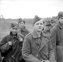 Conscripted young boys as soldiers in the German Army at the end of World war Two 1945
