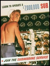 World War two, US Navy submarine recruitment poster 1943
