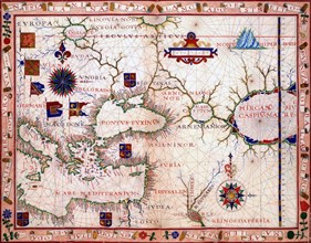 map of the near east by Fernão Vaz Dourado (c. 1520 - c. 1580), Portuguese cartographer of the sixteenth century.