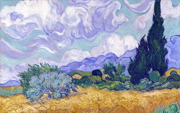 A Wheat Field with Cypresses by Vincent van Gogh