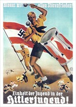 Colour Hitler Youth poster from the Second World War