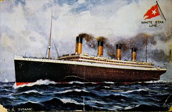 Pre-disaster postcard, front depicting the Titanic