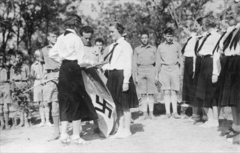 Photograph of female Hitler Youth members