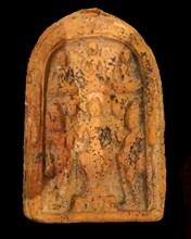Votive images and plaque representing Buddha, Shakya Muni, Burma Dhamatha Cave