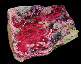 Erythrite or red cobalt is a secondary hydrated cobalt arsenate mineral