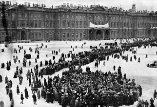 Photograph of the Royal Palace during the Russian Revolution