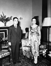 Pre-Wedding photograph of King Hussein of Jordan and Princess Dina bint 'Abdul-Hamid