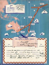 Pan American World Airways flight log - route from New Zealand to Honolulu
