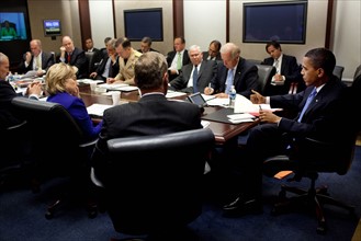 President Barack Obama holding a strategy review on Afghanistan