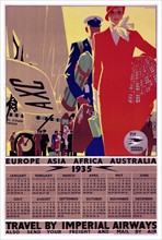 Imperial Airways year view calendar for 1935