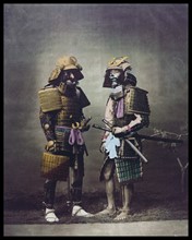 Hand-coloured photograph of Japanese men by Felice Beato