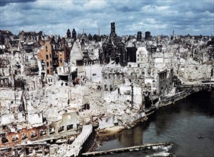 Colour photograph of Nuremberg, Germany, at the end of World War Two