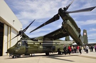 Colour photograph of a MV-22 B ‘Osprey,’ after a MV-22B Introduction Ceremony in the HMX-1 hangar