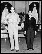 Photograph of General Douglas MacArthur and Emperor Hirohito of Japan