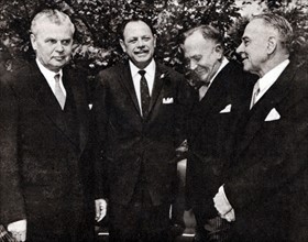 Photograph of John Diefenbaker, Ayub Khan, Roy Welensky and Eric Louw