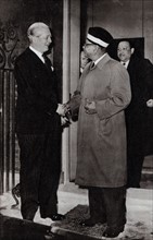 Tenku Abdul Rahman (Prime Minister of Malaysia, leaves 10 Downing Street, London after meeting with Harold Macmillan