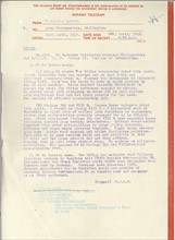 World war two telegram from the New Zealand military representative in London