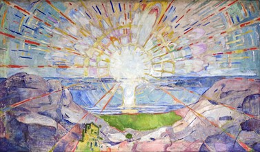 Edvard Munch (1863–1944): The Sun 1911. oil on canvass. Expressionist Norwegian painting