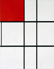 Piet Mondrian ‘Composition B (No II) with Red’ (1935). Mondrian (1872 – 1944), was a Dutch painter.