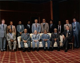 South Pacific Forum, 1982. Polynesian and Melanesian leaders meet with Australian Prime Minister and New Zealand Premier