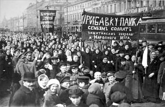 Demonstration of Putilov workers on the first day of the February Revolution of 1917