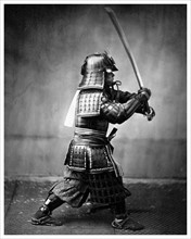 Japanese Samurai warrior, Vintage photograph from japan 1867