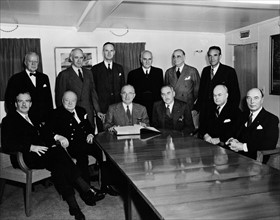 US and British leaders President harry Truman, Winston Churchill Anthony Eden and Dean Acheson 1952