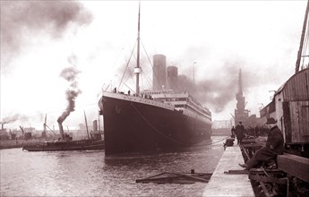the SS Titanic leaving Southampton on April the 10th 1912