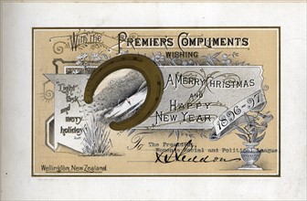 Christmas card from the Women's Social and Political League; New Zealand