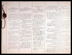 first two pages of Brest-Litovsk Peace Treaty, in World war One. March 1918