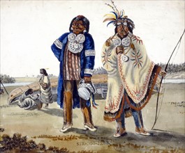 Two Native American, Ottawa Chiefs from Michillimackinac 1820