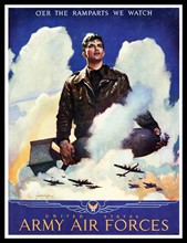 Patriotic American war poster, during World war Two. 1942