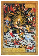 The ascent of Muhammad to heaven from Khamseh of Nizami. ascribed to Sultan Muhammad. dated from 1539-43