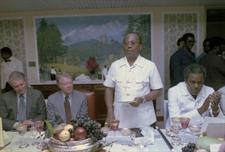 US president Jimmy Carter and Cyrus Vance, hosted by Liberian President William Tolbert, 1978