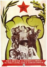Popular Front Republican propaganda poster: Spanish Civil War 1937