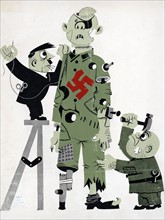 American cartoon of Hitler and Mussolini