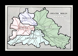 Berlin 4 powers respective military zones of control. 1945