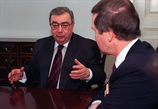 Russian Yevgeny Primakov with US Secretary of Defense William Cohen 1997