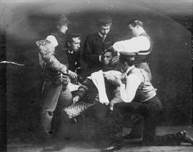Wounded duellist, Heidelberg, Germany 1890